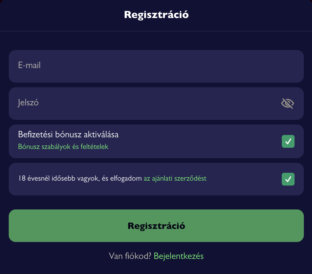 Regisztráció HU játékosként – a “gondtalan kifizetés” alapja