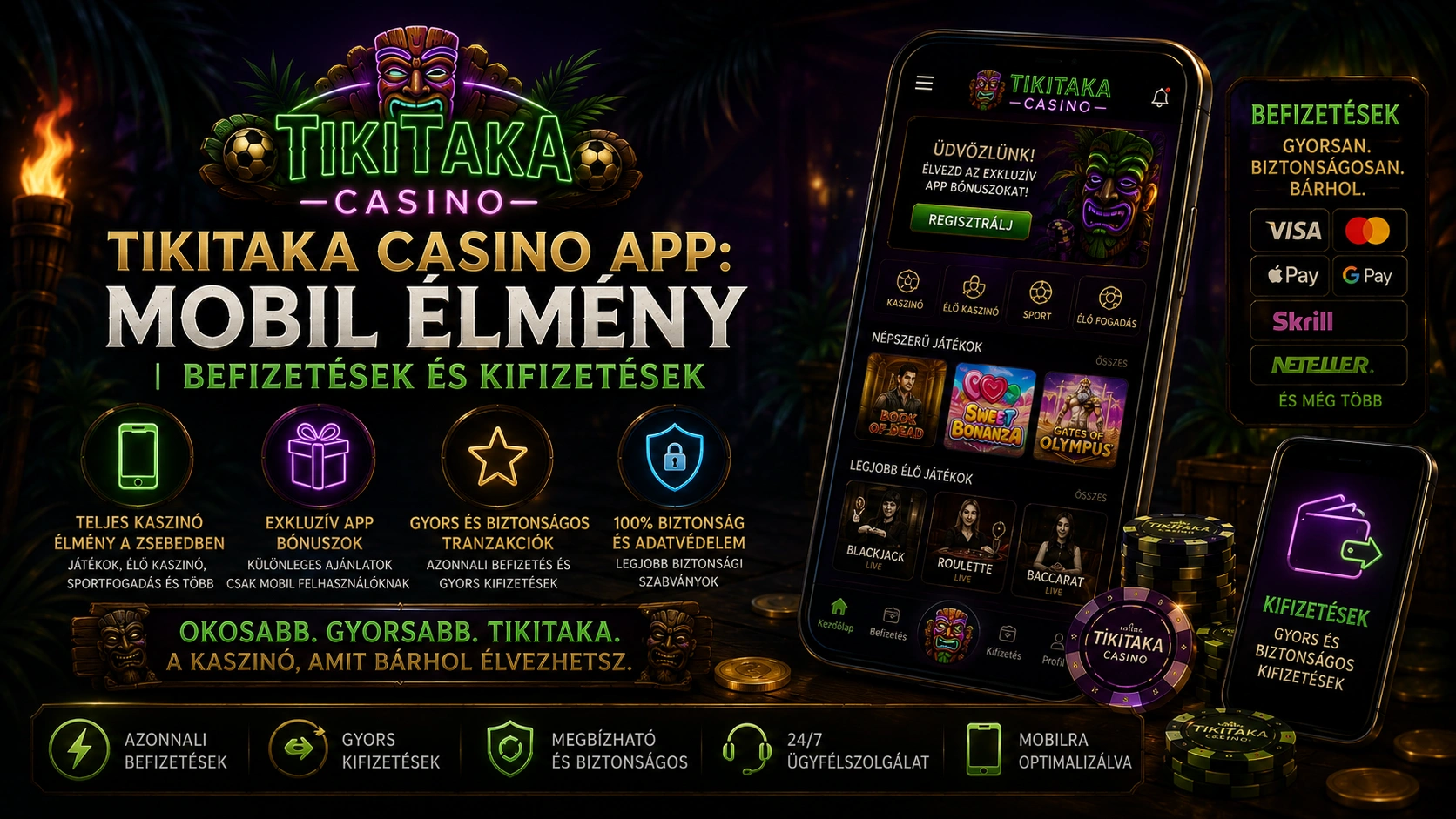 TikiTaka Casino App Mobil Élmény  Befizetések és Kifizetések