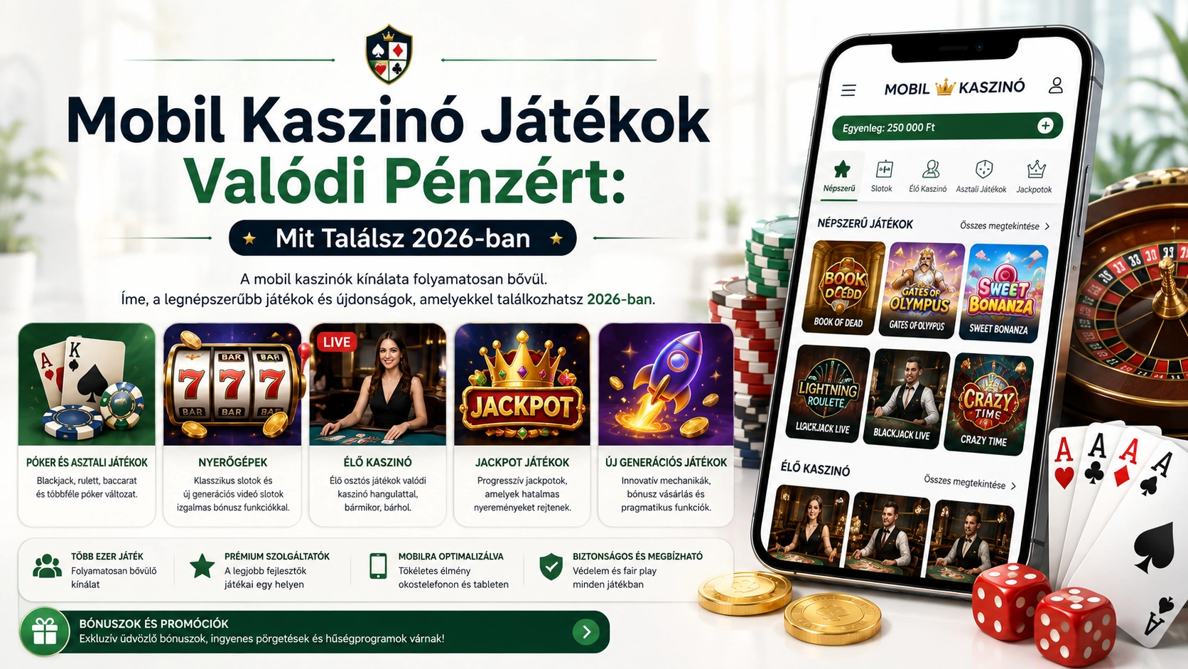 Mobil Kaszinó Játékok Valódi Pénzért: Mit Találsz 2026-ban